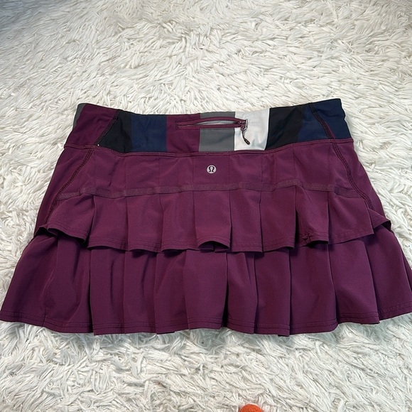 Lululemon Run: Pace Setter Skirt (Regular) Plum / Pow Stripe Angel Wing - Picture 3 of 7